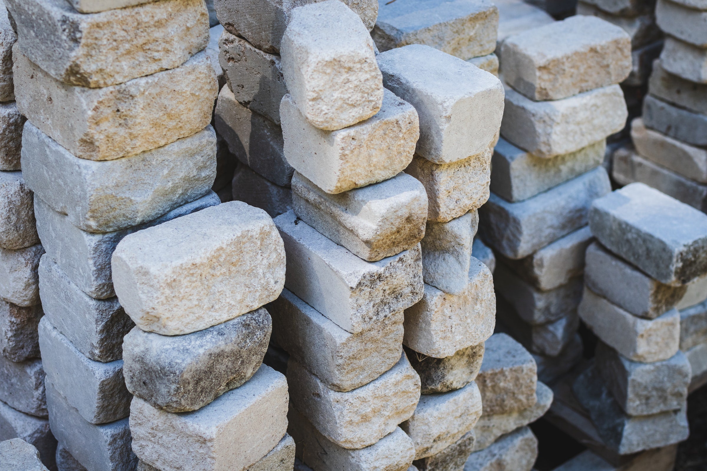 Stacks of building stones