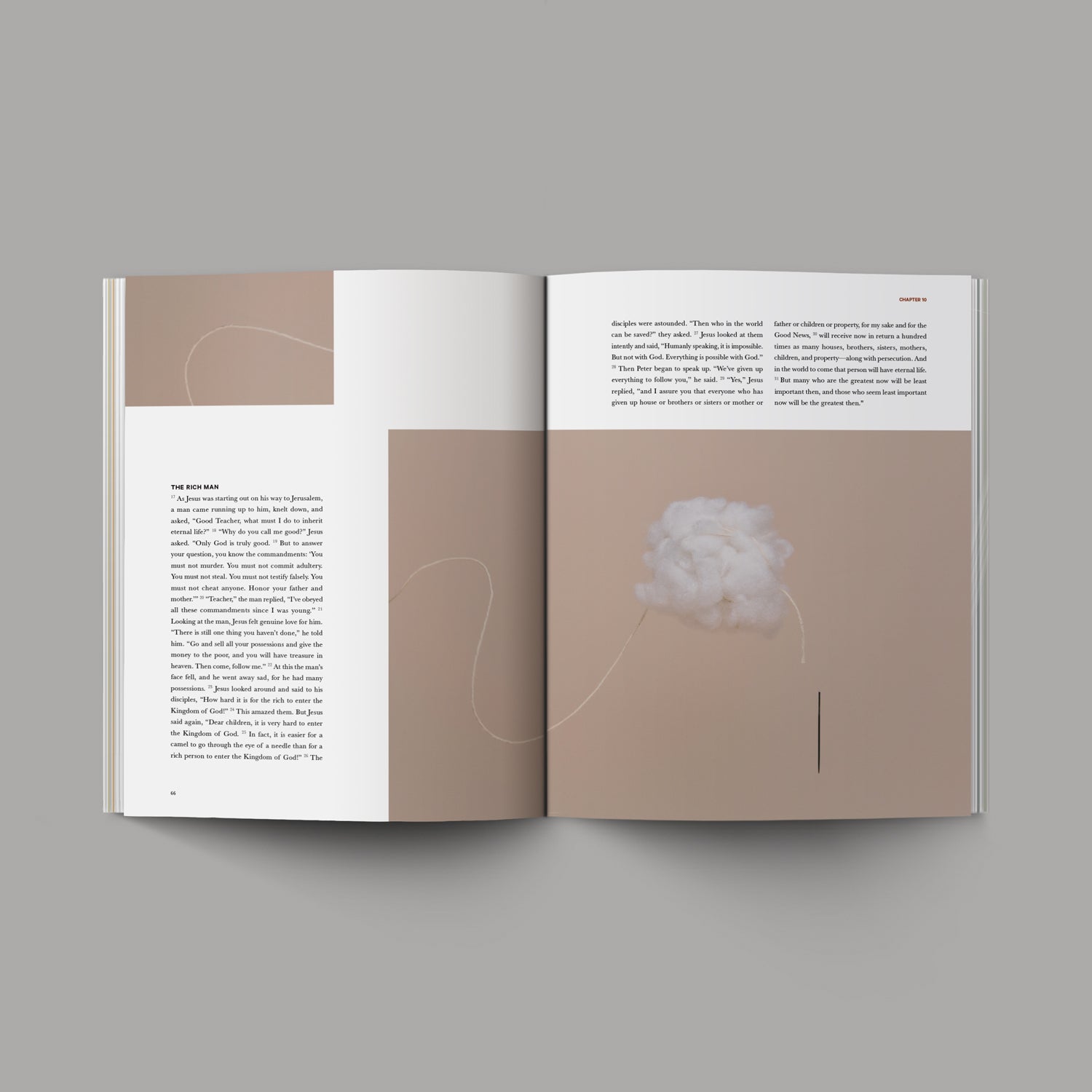 Book of Mark open with abstract cloud image